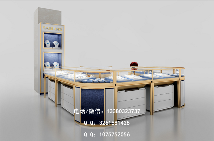 赛贝铃珠宝展柜（西安商场岛柜）