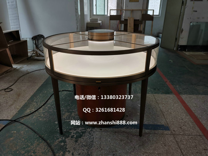 不锈钢珠宝圆柜