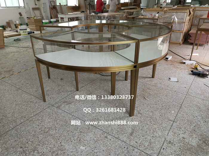弧形不锈钢珠宝展柜 弧形不锈钢珠宝展柜